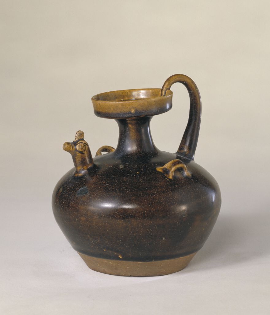 图片[1]-Deqing kiln black glaze chicken head pot-China Archive